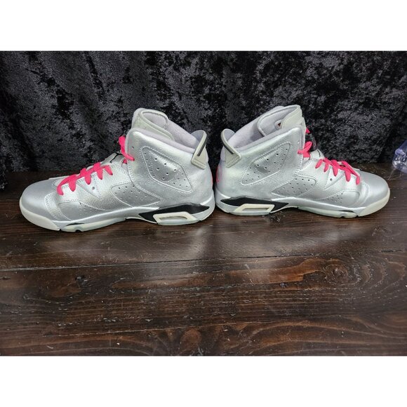 Nike Air Jordan 6 Retro GG Valentine’s Day Silver Pink/Sz. 7Y (8.5 Womens) - Picture 2 of 9